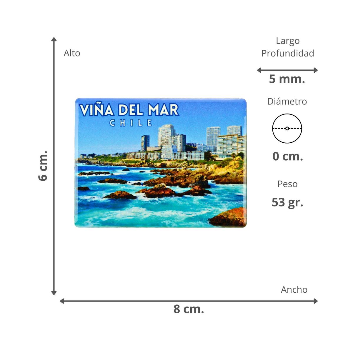 SOLEIO - Pack 6 Imanes Cerámicos Destinos Turísticos Chile