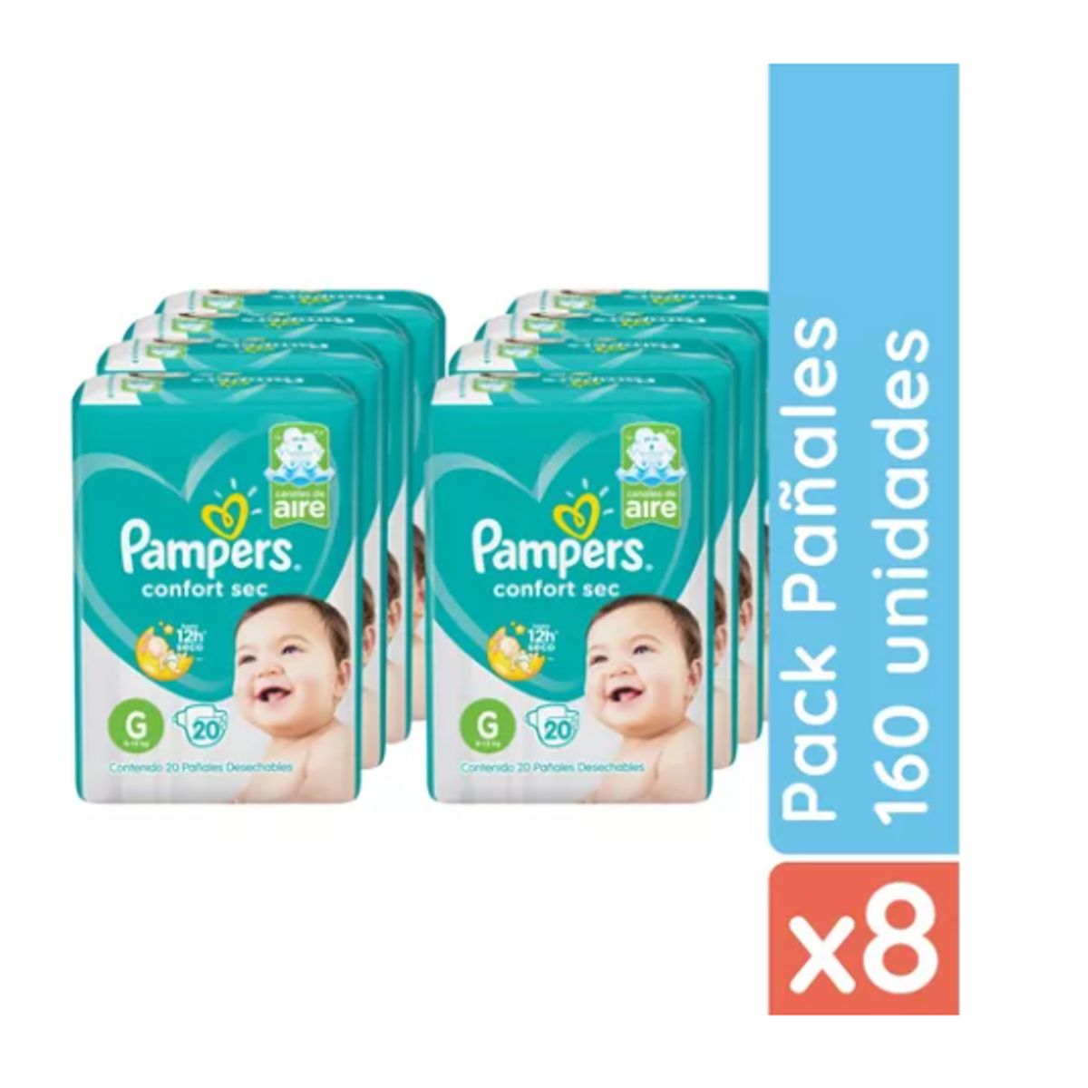 PAMPERS - Pañales Pampers Confort Sec G 160 pañales
