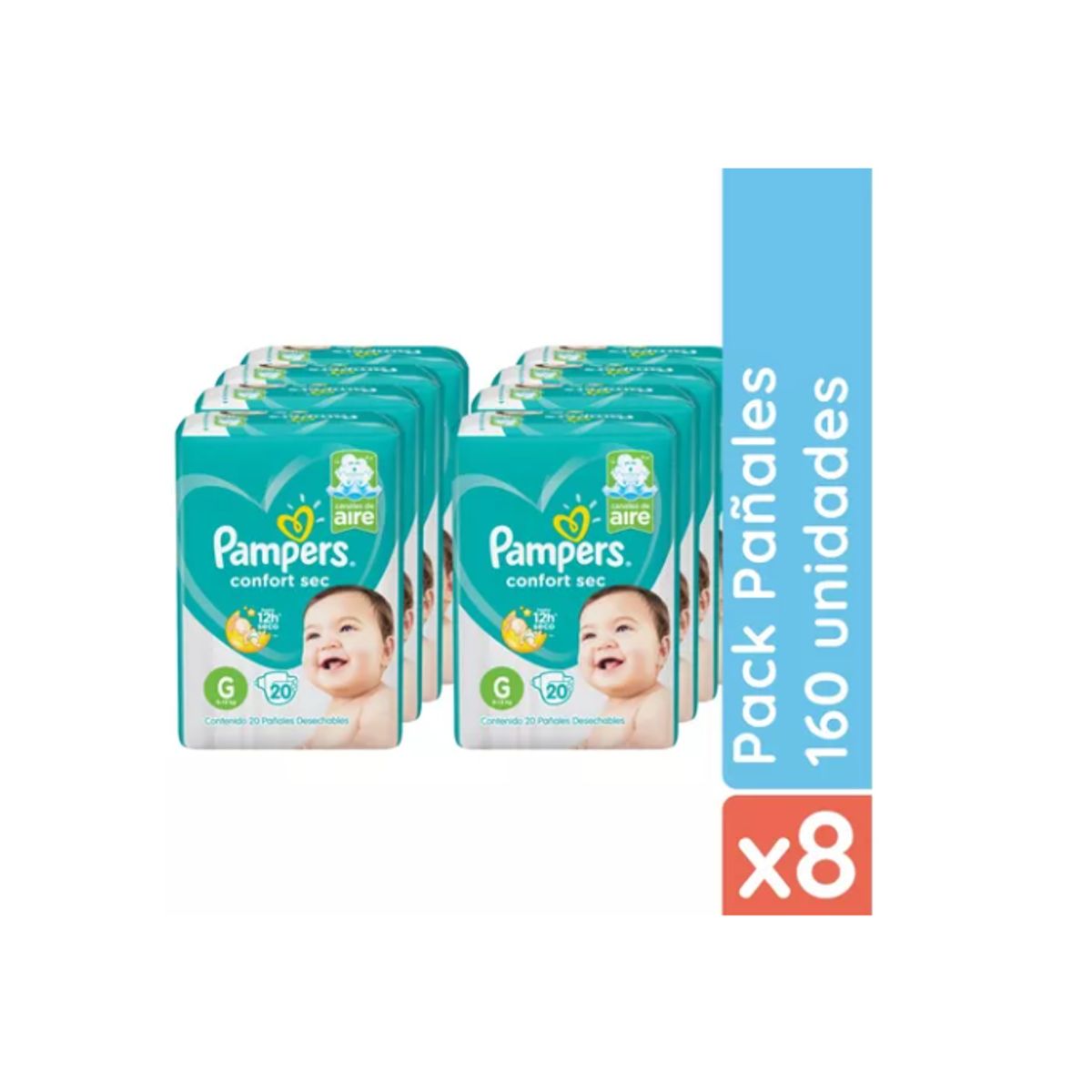 PAMPERS - Pañales Pampers Confort Sec G 160 pañales