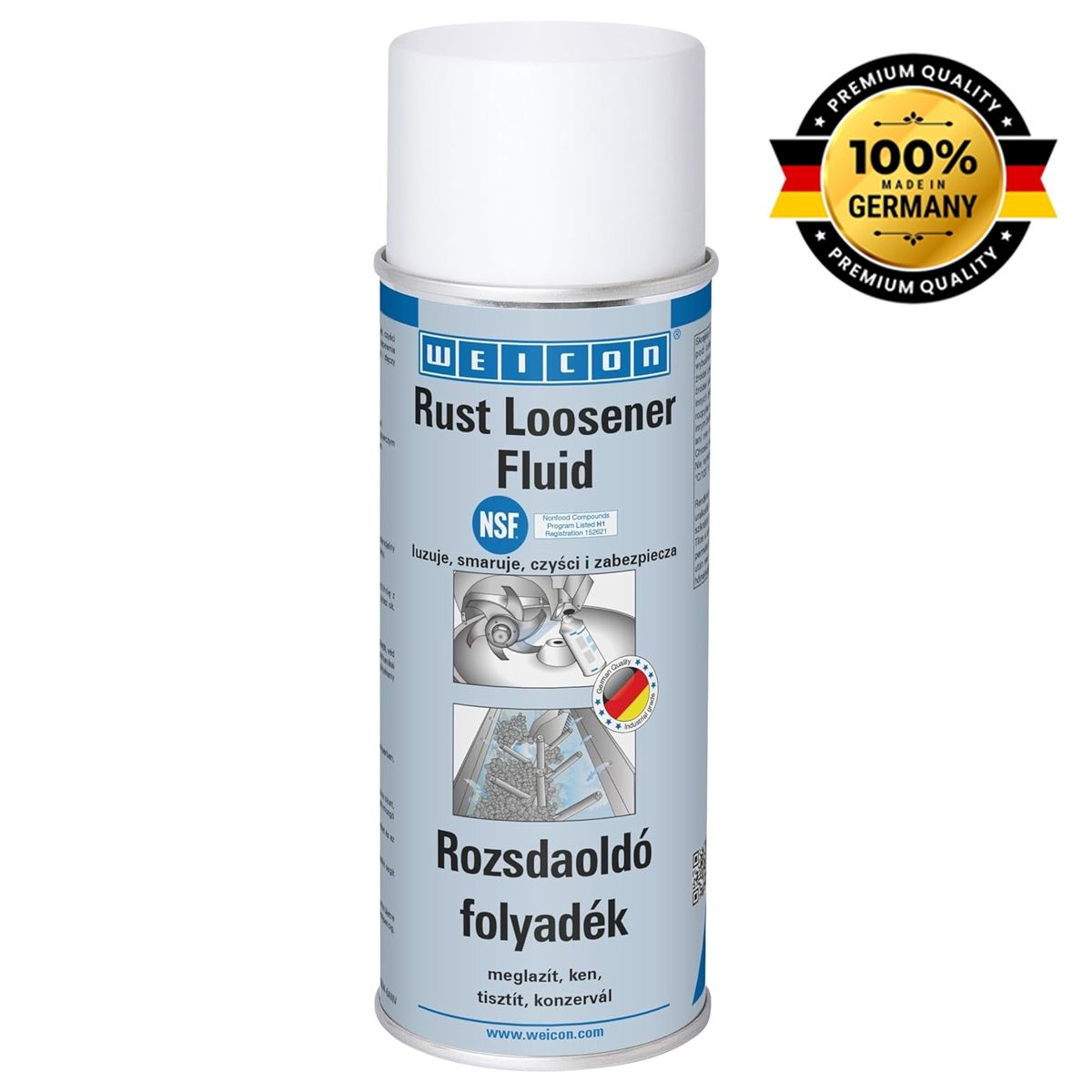 WEICON - Spray Lubricante Aflojatodo 400 Ml Grado Alimenticio Elimina Óxido