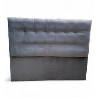 Respaldo De Cama 2 Plazas Valencia Felpa Gris