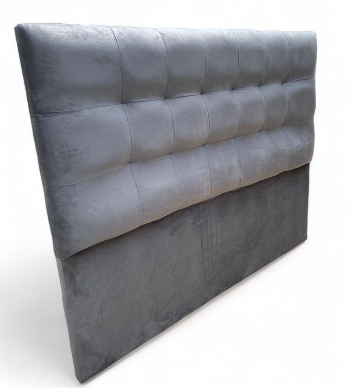 Respaldo De Cama King Valencia Felpa Gris