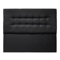 Respaldo De Cama King Valencia Felpa Negro