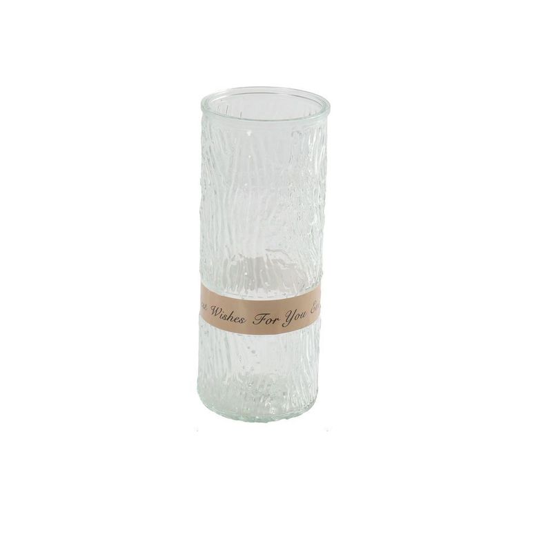 GENERICO - Florero Jarron Decorativo Vidrio Flores 26x10cm