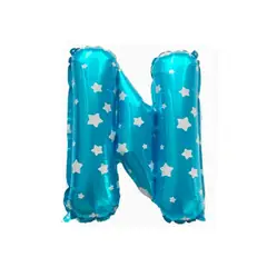 GENERICO - Globo letra "N" Azul 16 Pulgadas