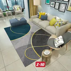 GENERICO - ALFOMBRA PARA LIVING 200X240 DELGADA GRIS ONDAS DORADA MARIA