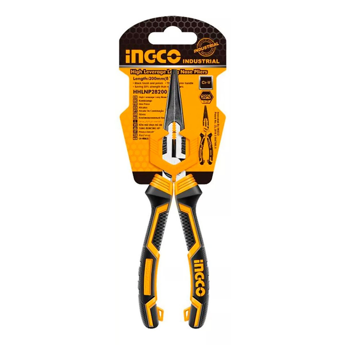 INGCO - Alicate Punta Larga Fina 8 Pulgadas (200mm) Ingco Hhlnp28200