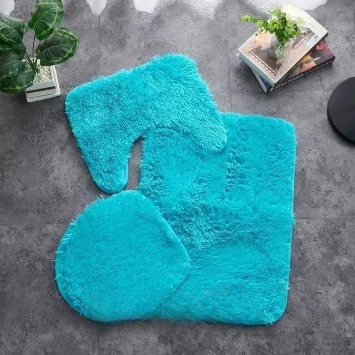 GENERICO - Set De Baño 3 Piezas Alfombras Peludas Antideslizante