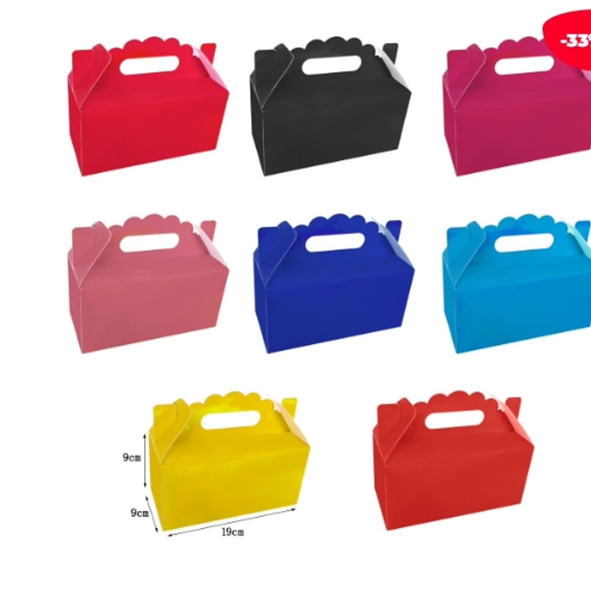 GENERICO - Caja Cotillon Color Liso Carton 19X9X9CM 12 Unidades