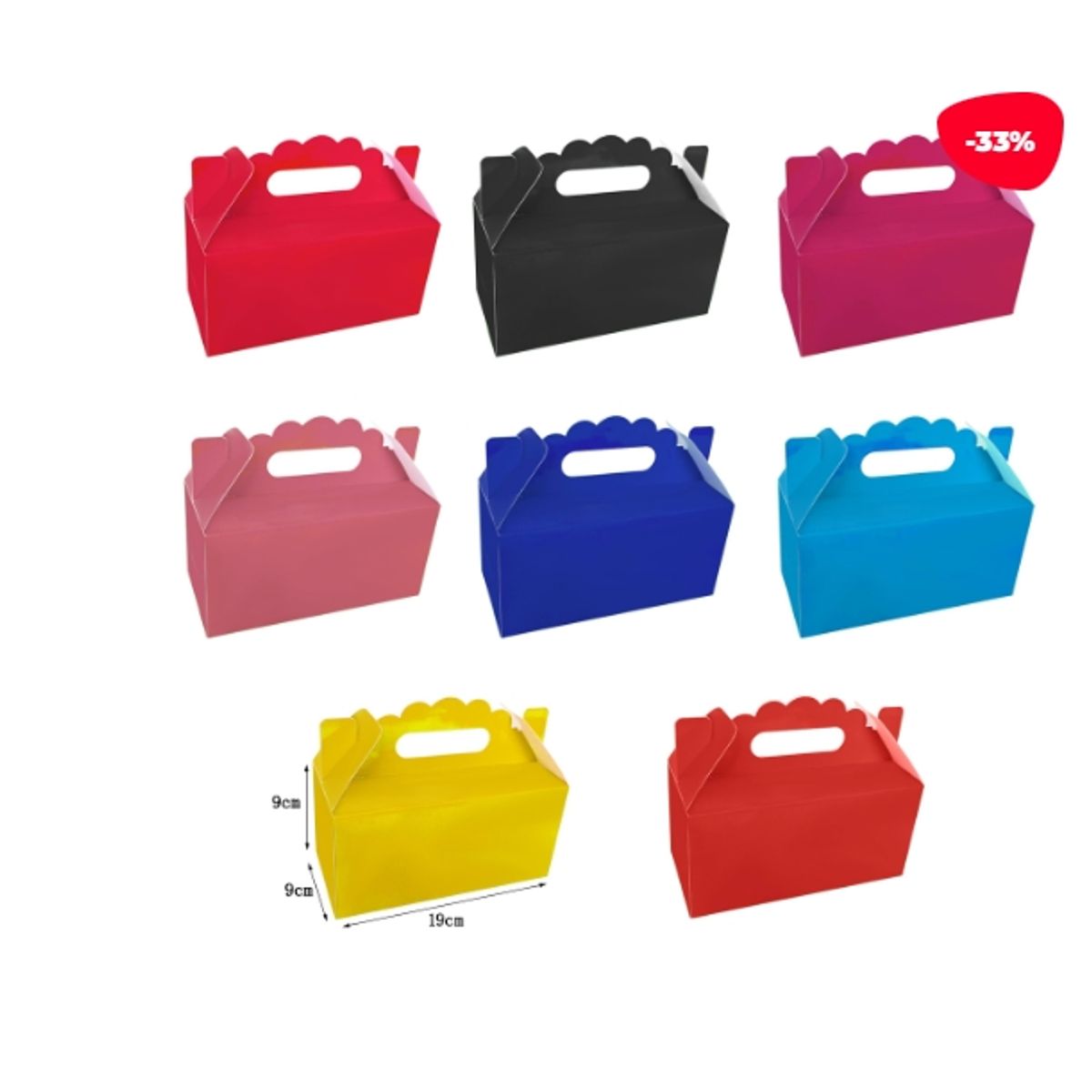 GENERICO - Caja Cotillon Color Liso Carton 19X9X9CM 12 Unidades