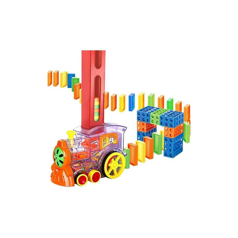 GENERICO - Tren Dominó Para Niños Juego De Bloques De Construcción