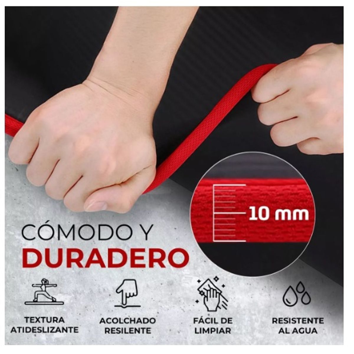 GENERICO - Mat Yoga Colchoneta Ejercicio 10mm Borde Tela bolso correa