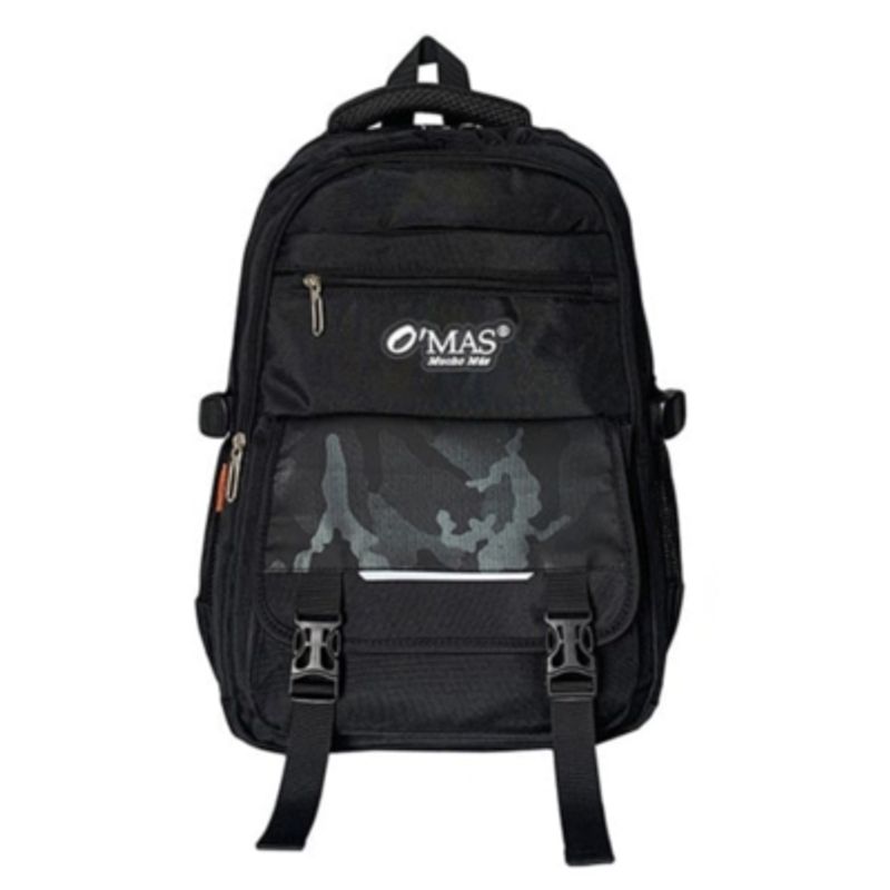 UTILISIMO - Mochila Escolar con Broches Camuflaje Poliéster 46X33X16 cm Negro
