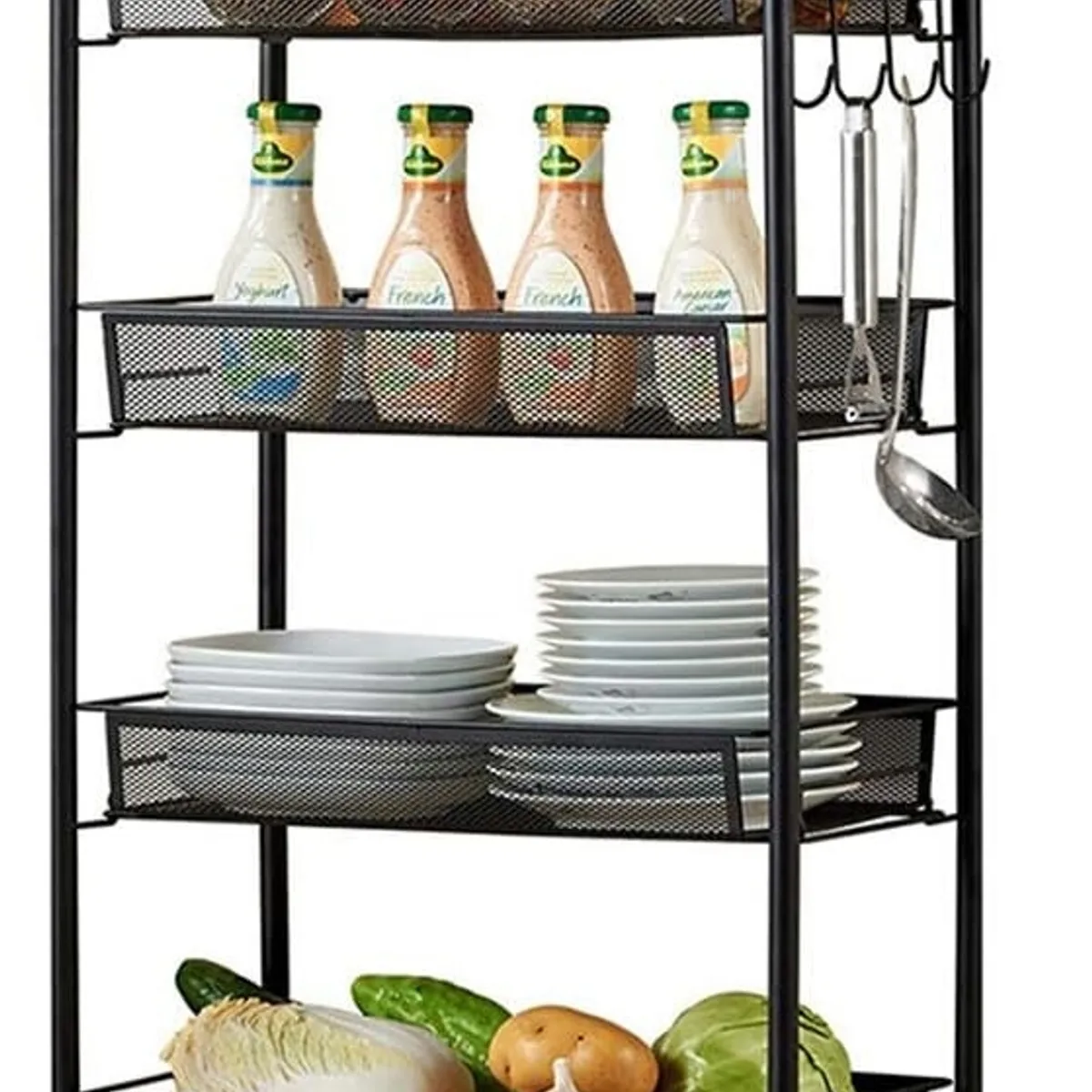 MP - Carro Frutero Organizador Multiuso Con 4 Niveles Y Ruedas