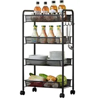 Carro Frutero Organizador Multiuso Con 4 Niveles Y Ruedas