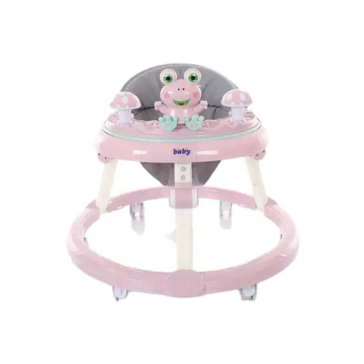 BABYLUNA - Andador y Gimnasio con bandeja de juego y música Rosado