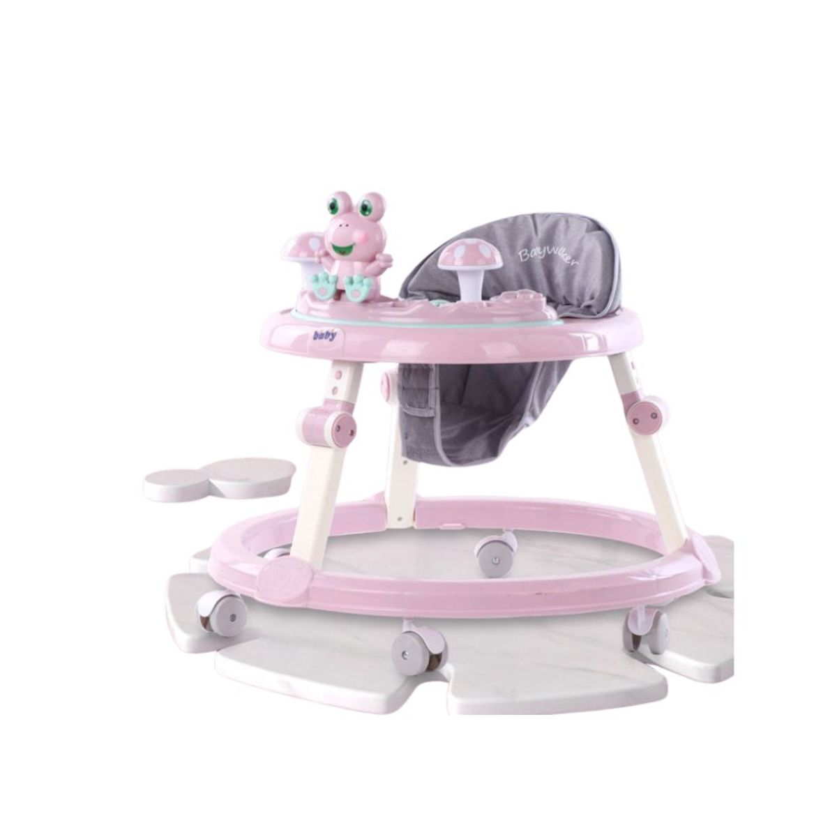 BABYLUNA - Andador y Gimnasio con bandeja de juego y música Rosado