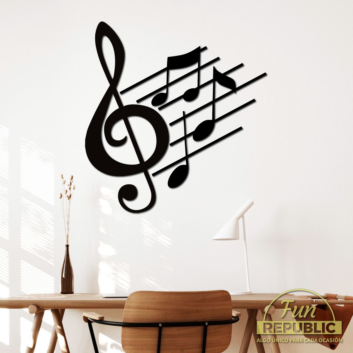 ELAB PROPIA - Set 2 Cuadros Nota Musical 60x57cm - Madera Fun Republic