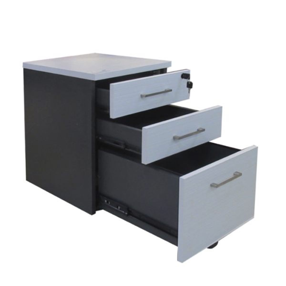 MSA MUEBLES SANTA ANA - Cajonera Móvil 2U  1KX MAPLE con GRIS