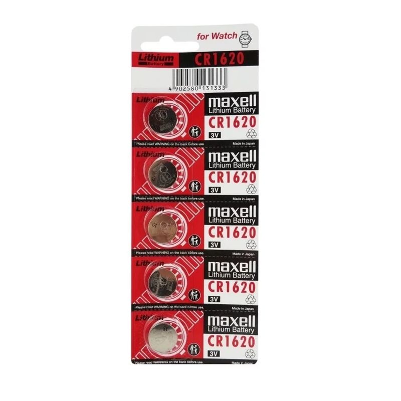 MAXELL - Pack 5 Pilas Maxell Botón Litio Cr1620 3V