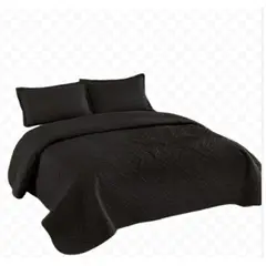 GENERICO - Quilt de verano reversible delgado 2p 230x250 Negro unicolor