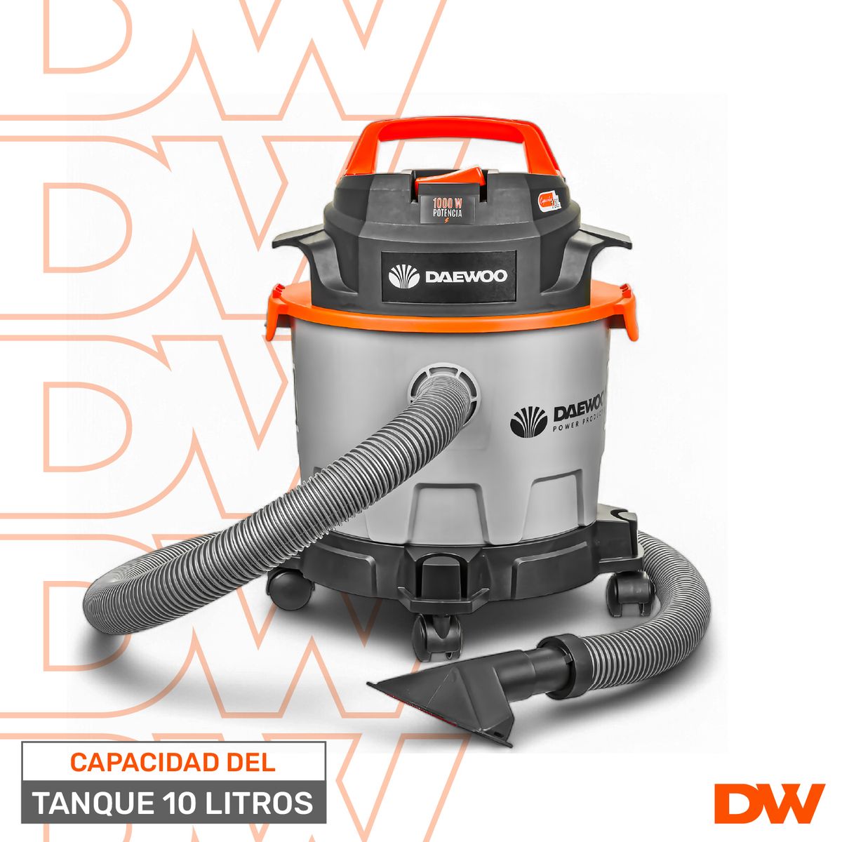 DAEWOO - Aspiradora De Tacho Polvo Y Agua 10L 1000w Daewoo DAVC90-10L