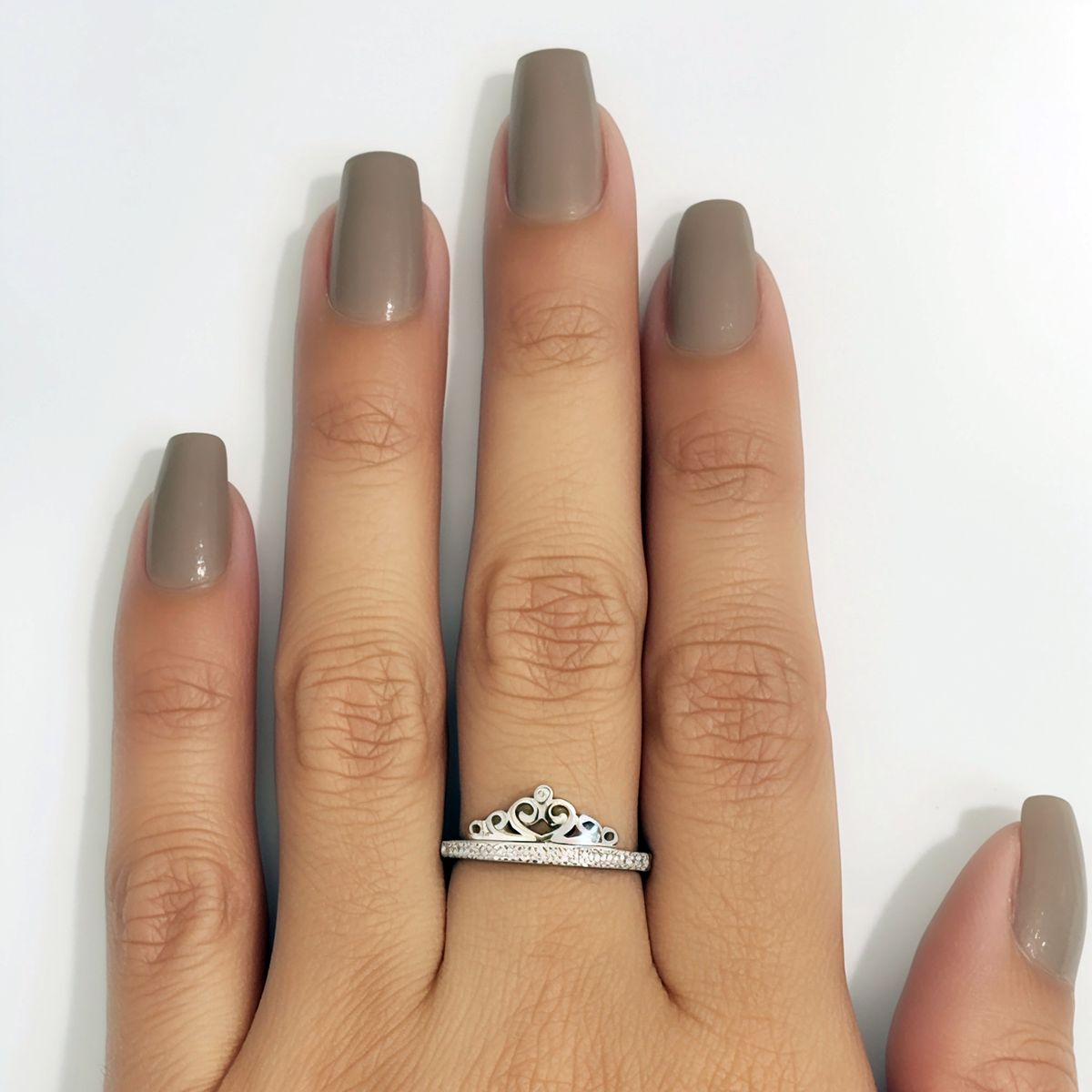 ANDREA COGGIOLA JOYAS - Anillo Corona Circón Plata Fina 925