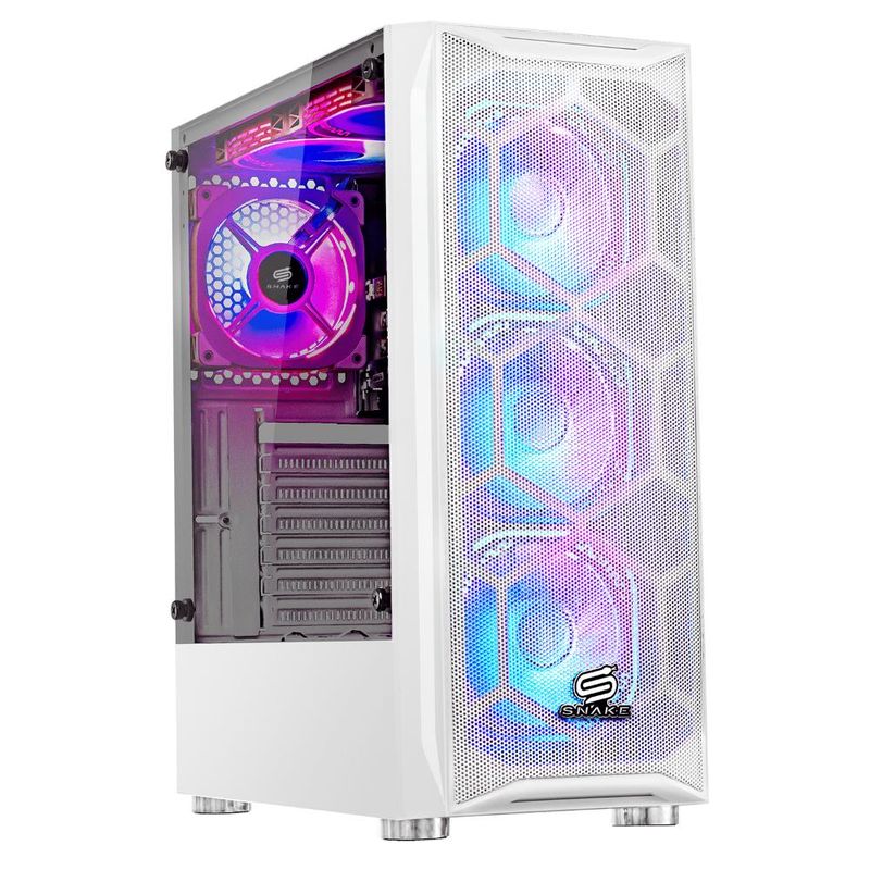 SNAKE GAMER - Pc Gamer Vibora Blanco V2 Ryzen 5 5600G SSD 500GB RAM 16GB SNAKE GAMER