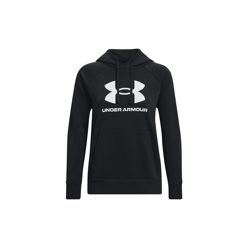 UNDER ARMOUR - Polerón Big Logo UA Rival Negro para mujer UNDER ARMOUR