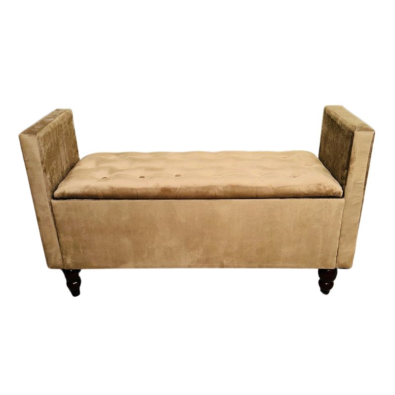 GENERICO - Banqueta Baul Múnich Rimar Camel Felpa 125X54X40