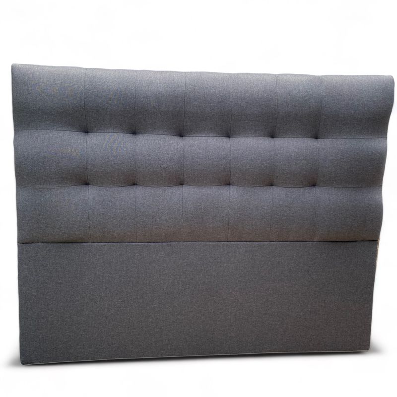 GENERICO - Respaldo De Cama King Valencia Tela Gris Oscuro