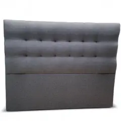GENERICO - Respaldo De Cama King Valencia Tela Gris Oscuro