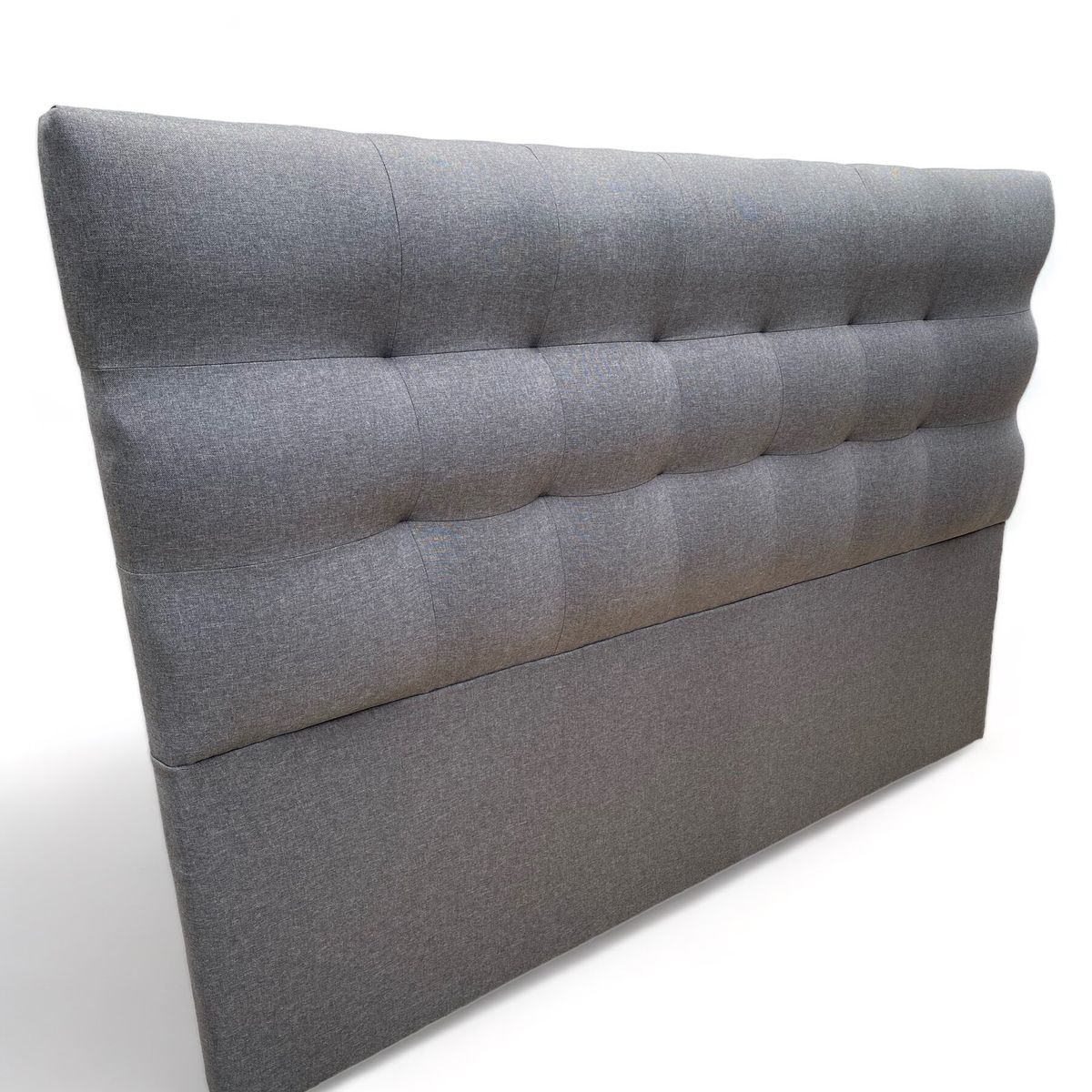 GENERICO - Respaldo De Cama King Valencia Tela Gris Oscuro