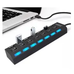 GENERICO - Multipuerto Hub 7 Usb Extension 7 Puertos Extensor Botones