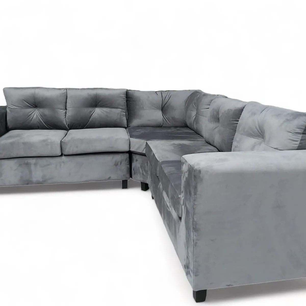 MBC - Sofá Seccional L San Sebastián Felpa Gris 230Cm X 230Cm