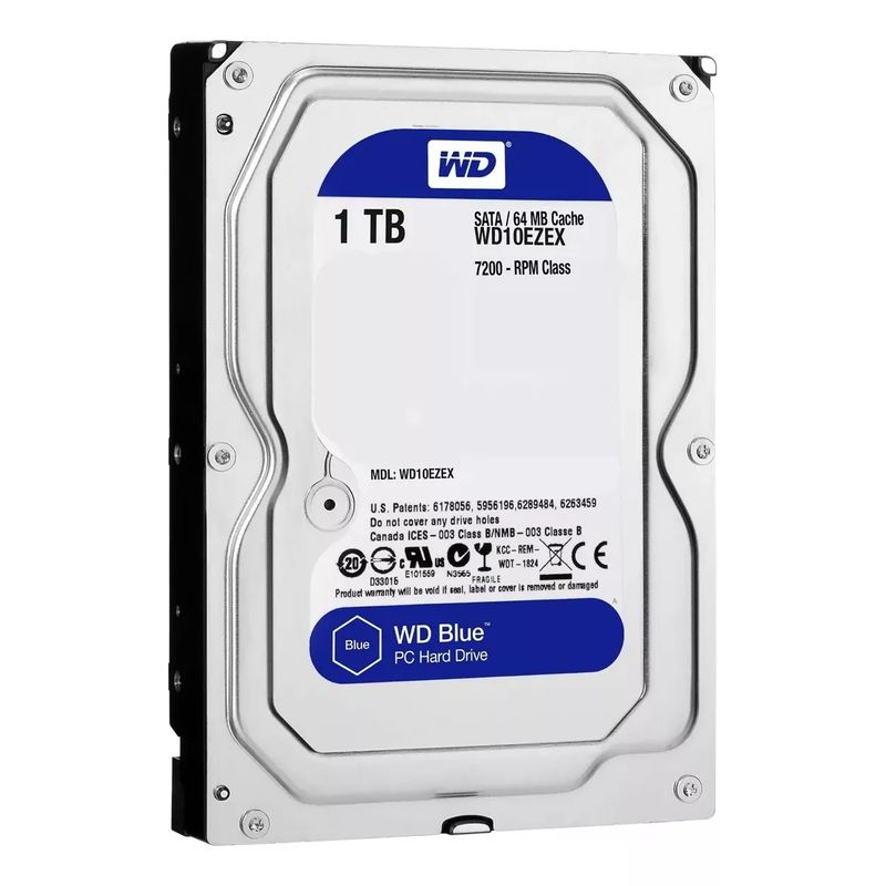 WESTERN DIGITAL - Disco Duro 1tb Wd Blue 7200rpm Pc Dvr Camaras Almacenamiento