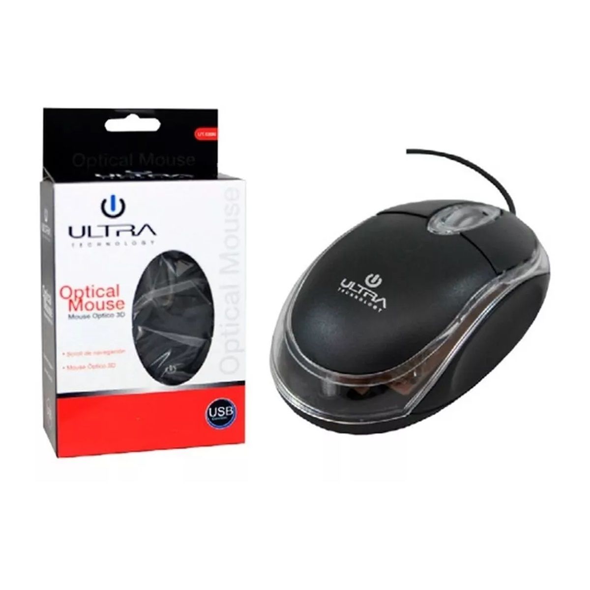 ULTRA - Mouse Óptico Ultra USB Ut-120un Negro