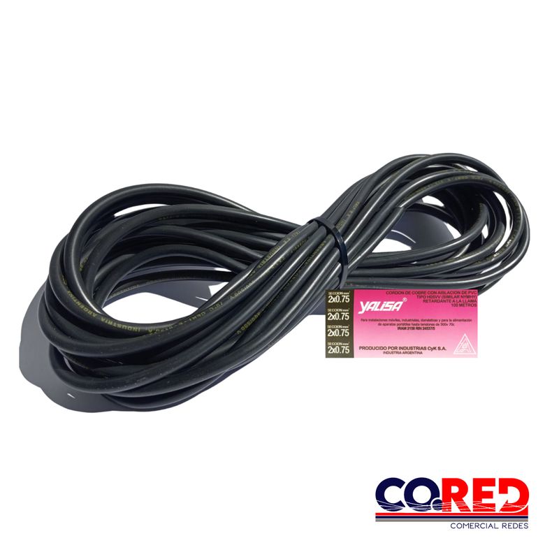 YALISA - Cordon electrico flexible 2x0.75 / 10 Mt.