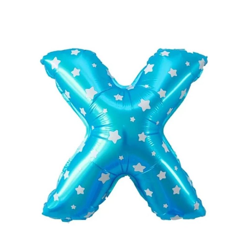 GENERICO - Globo letra "X" Azul 16 Pulgadas