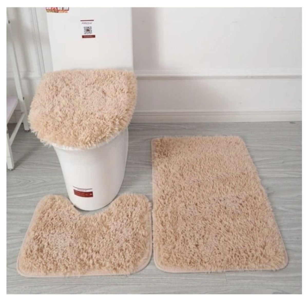 GENERICO - Set De Baño 3 Piezas Alfombras Peludas Antideslizante