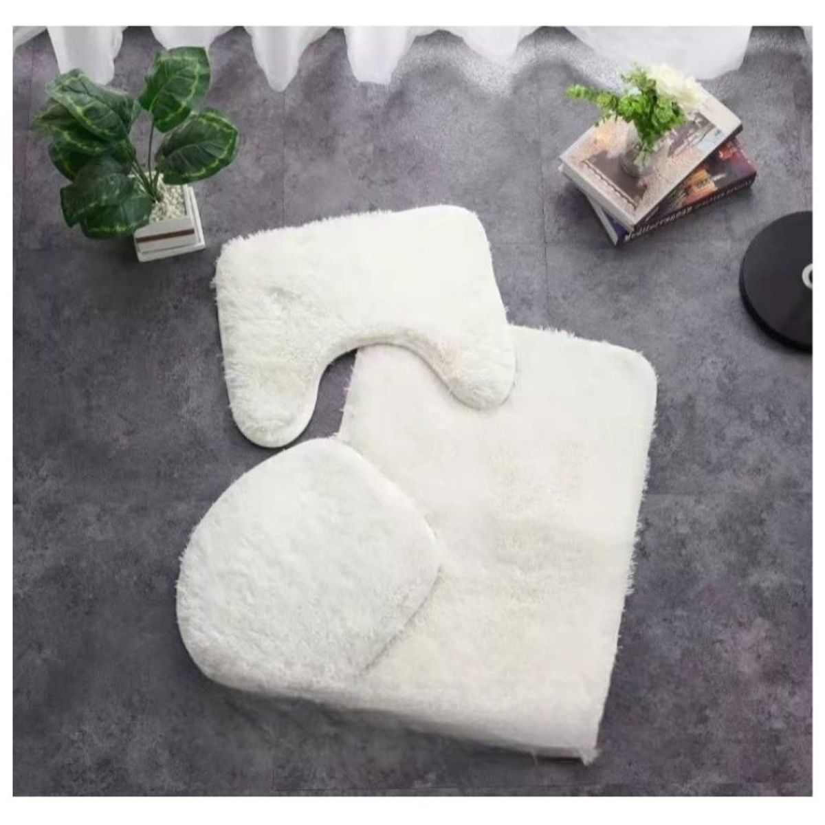 GENERICO - Set De Baño 3 Piezas Alfombras Peludas Antideslizante
