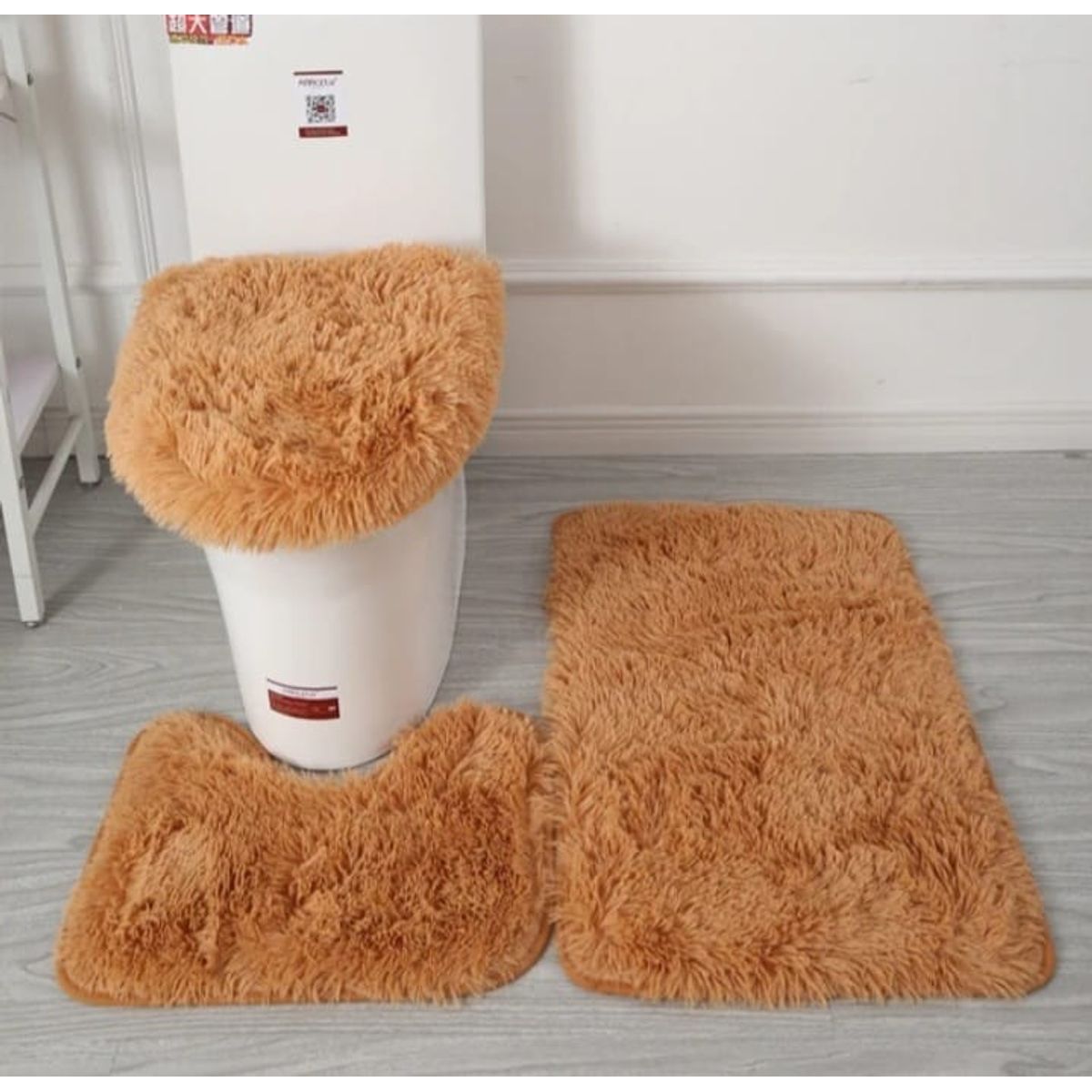 GENERICO - Set De Baño 3 Piezas Alfombras Peludas Antideslizante