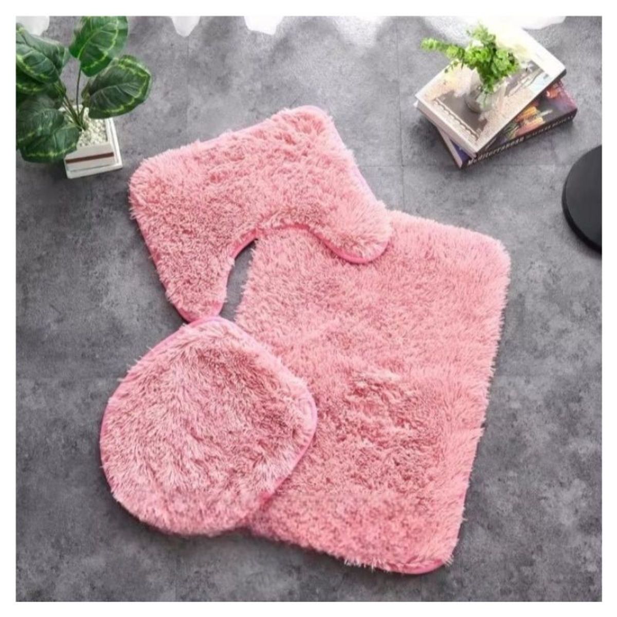 GENERICO - Set De Baño 3 Piezas Alfombras Peludas Antideslizante