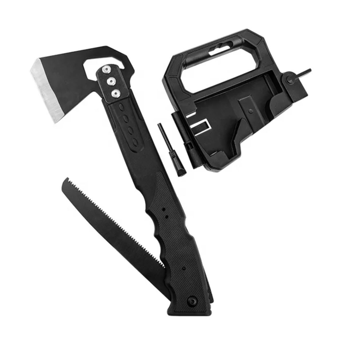 DEFENSOR FOREVER - Hacha Multiuso Plegable Con Sierra Y Pedernal Para Camping