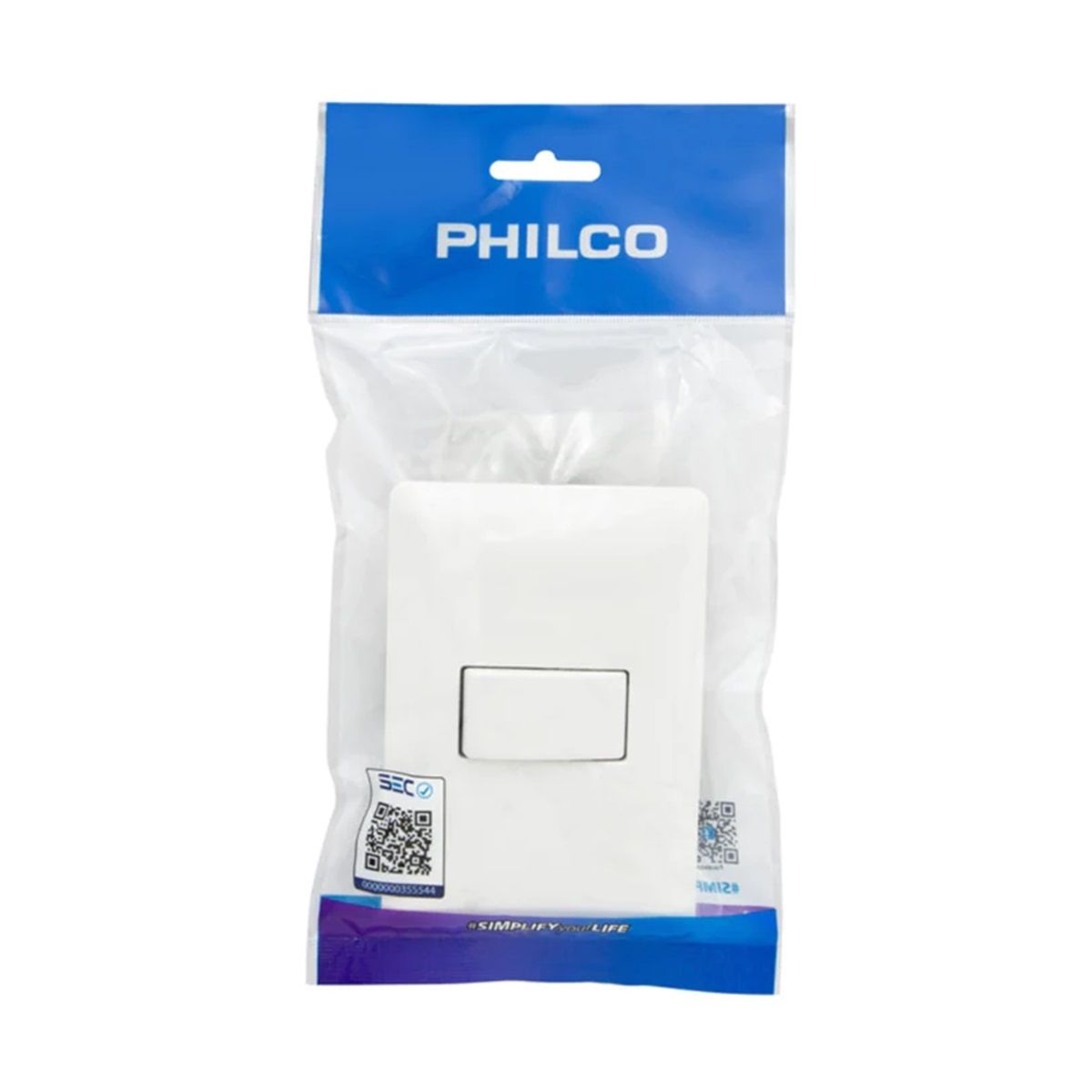 PHILCO - Interruptor Simple Pared Muro 250v 10a Philco Blanco