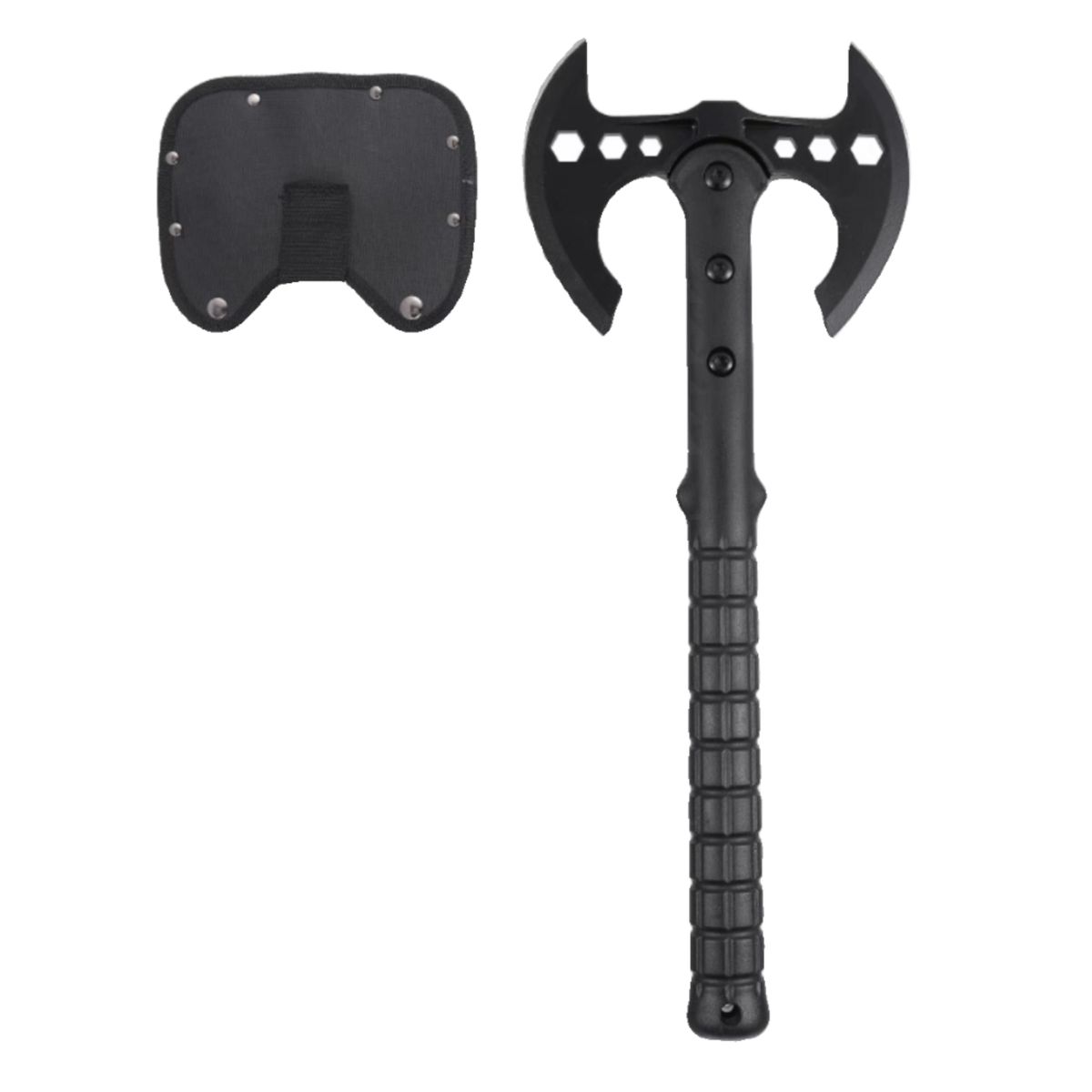 DEFENSOR FOREVER - Hacha Doble Filo Táctica Estilo Vikingo Para Camping Caza