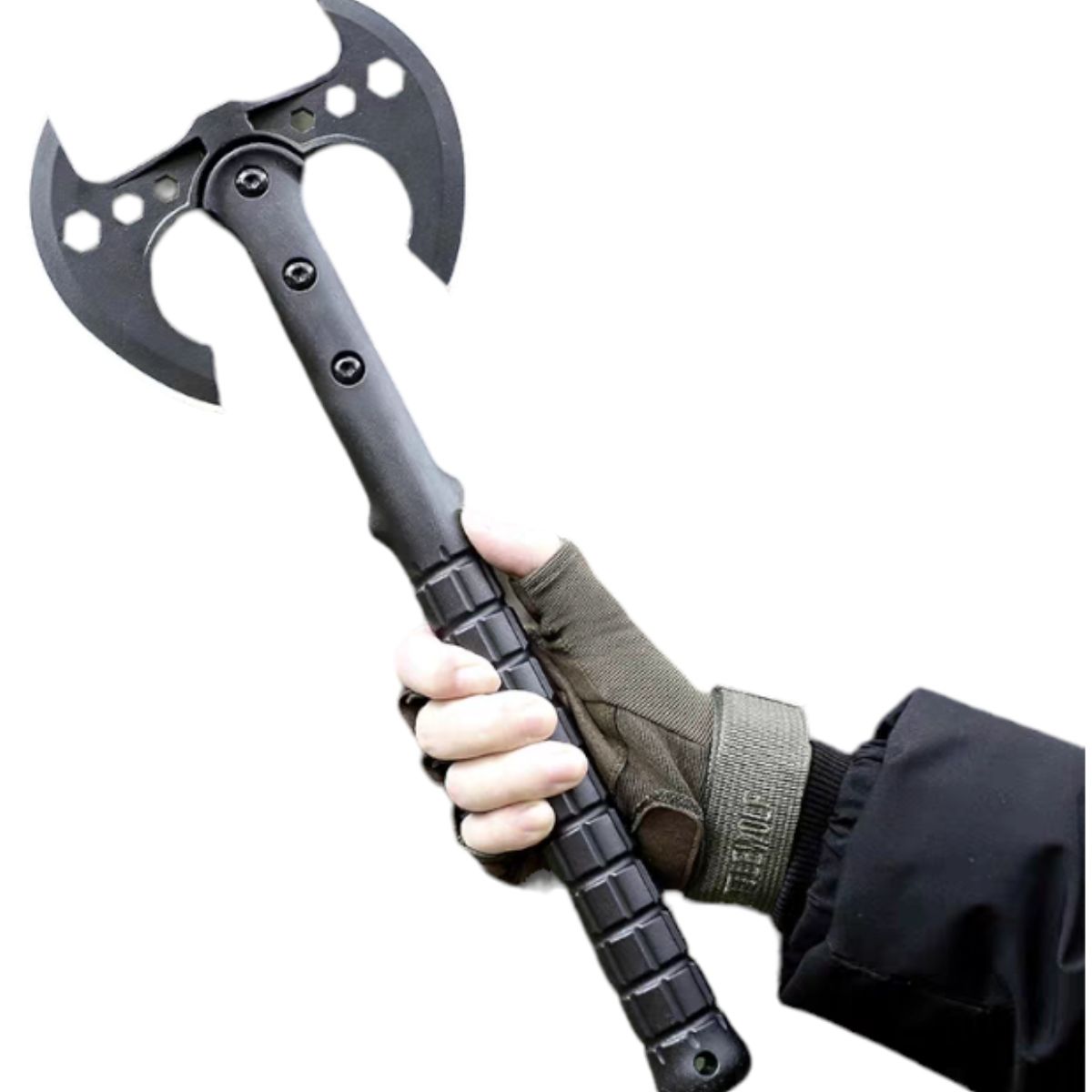 DEFENSOR FOREVER - Hacha Doble Filo Táctica Estilo Vikingo Para Camping Caza