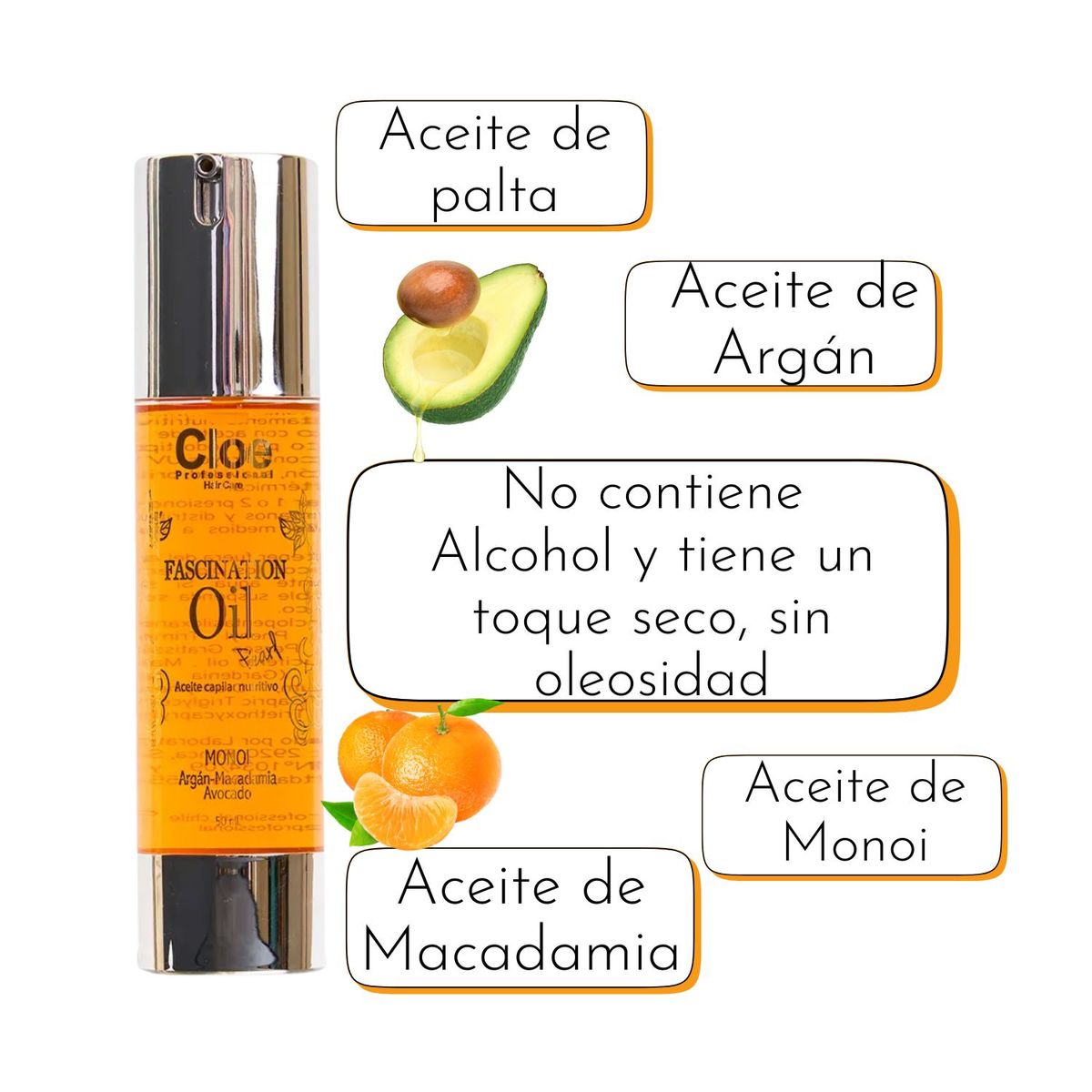CLOE - Serum Capilar Cloe Fascination Oil Pearl 50ml Aroma Mandarina Protege Nutre Sella