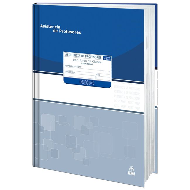 GENERICO - Libro Control Asistencia Profesor Por Horas Buho