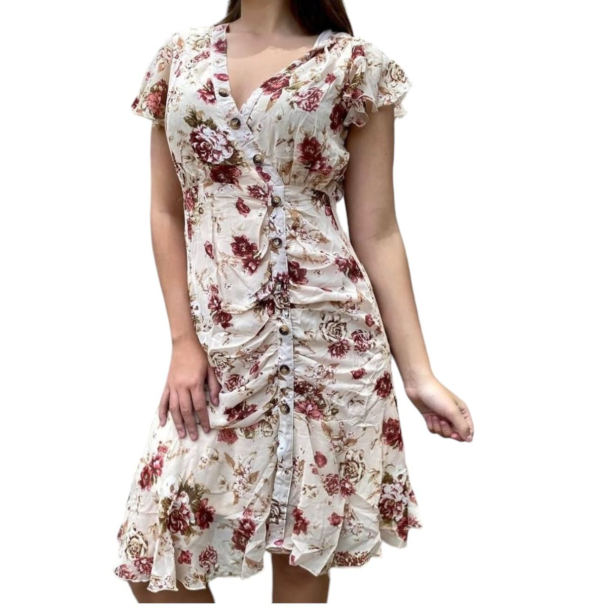 LUNA - Vestido De Mujer Semi Largo Fiesta Casual Estándar 8510